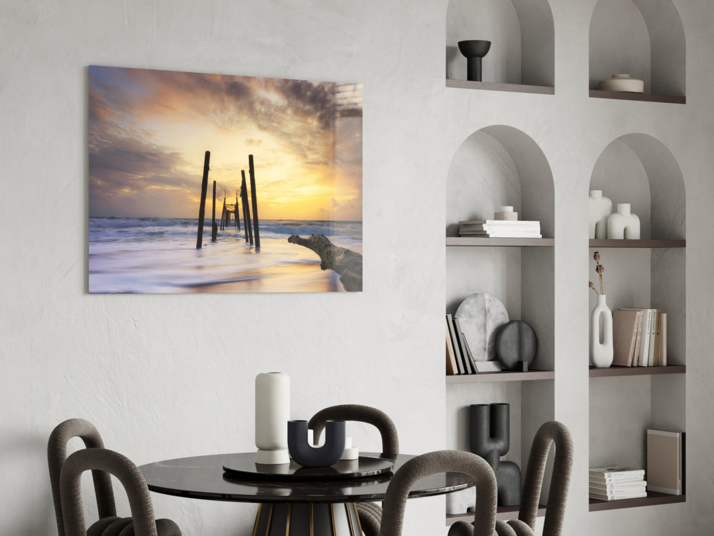 Destroyed Dock Glass Wall Art