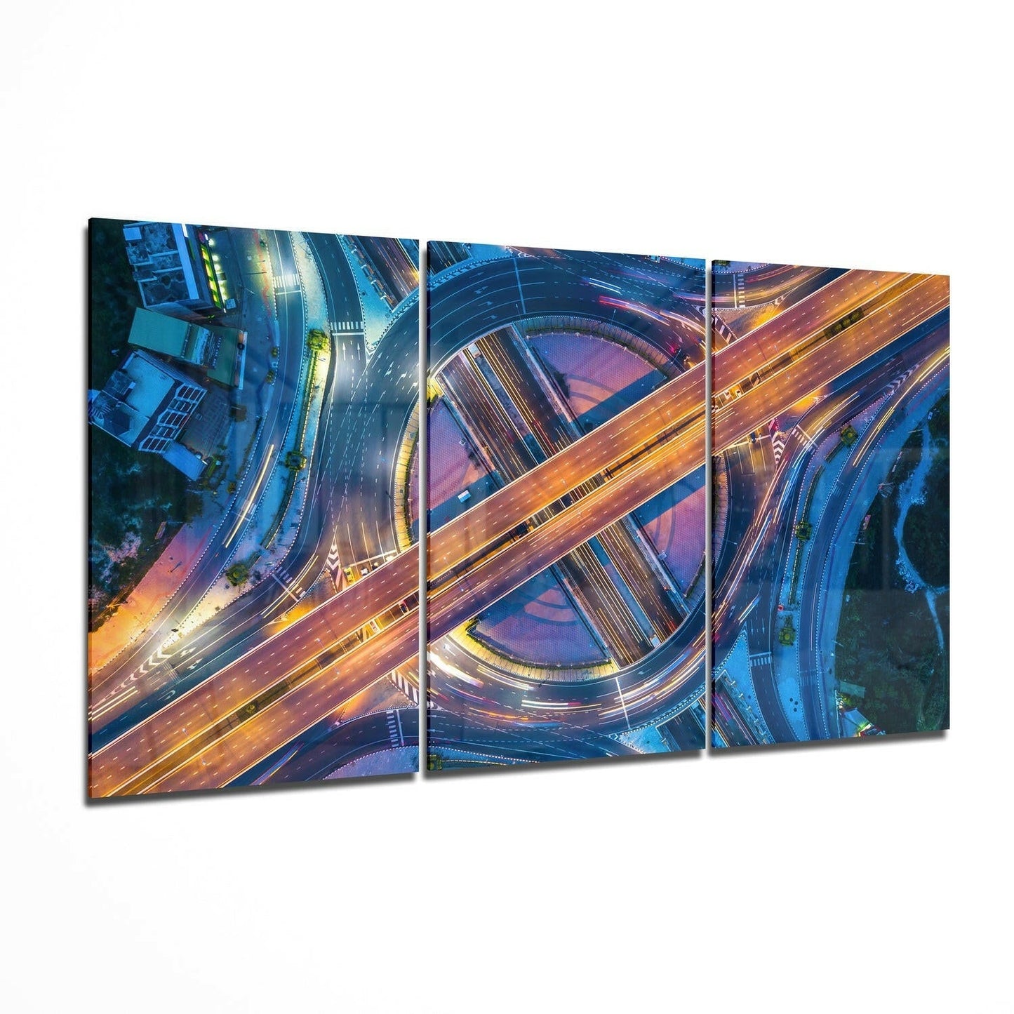 Cosmopolitan Roads Glass Wall Art