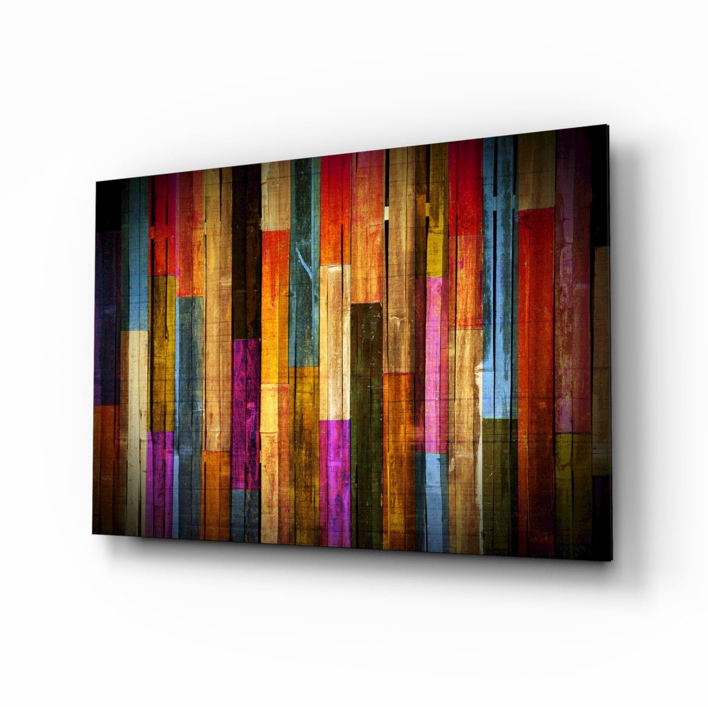 Painted Wood Glass Wall Art